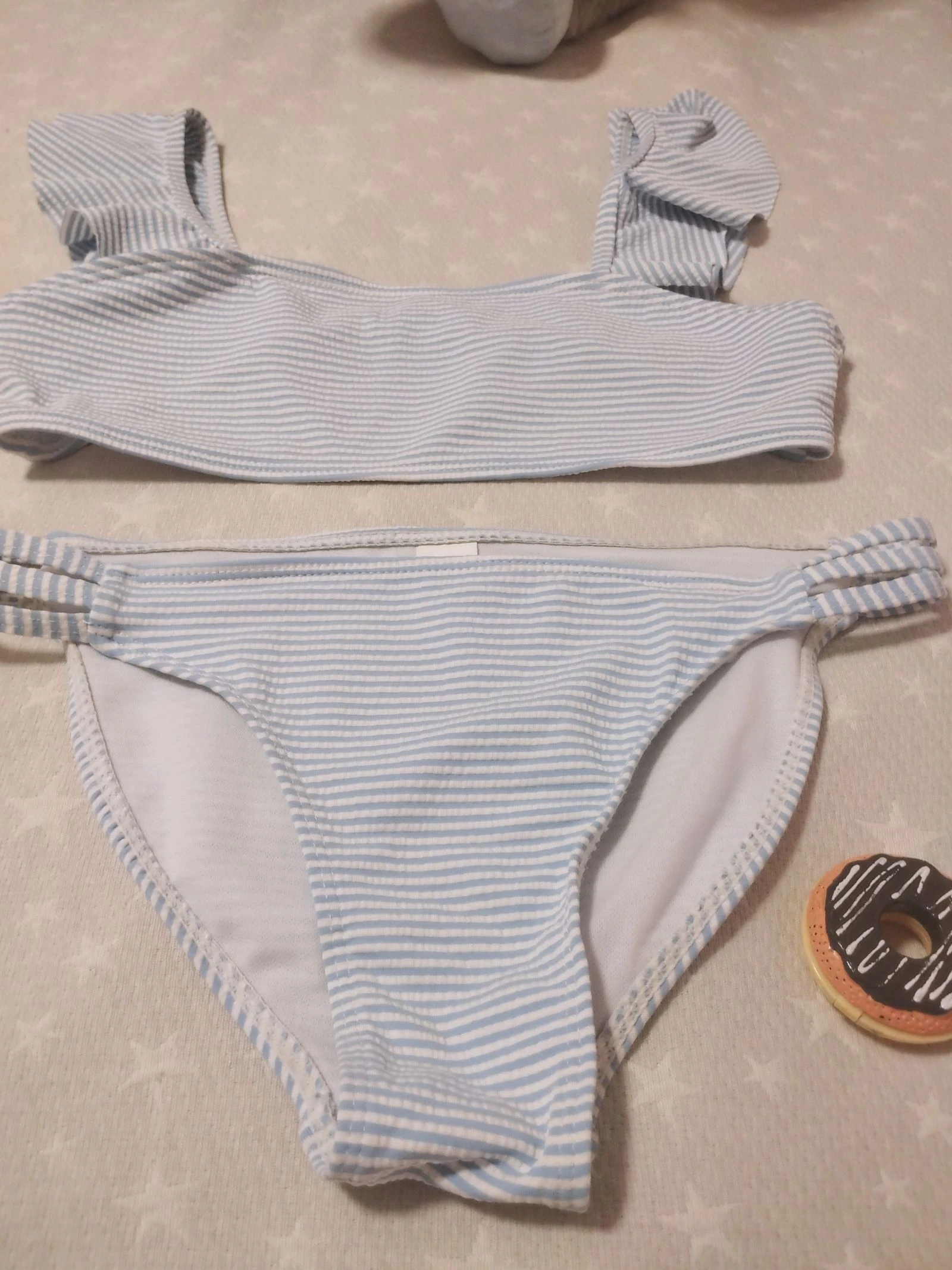Losan Girls' Striped Bikini with Ruffles Size 8 – photo 3